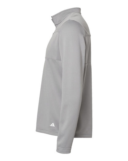 THS- Adidas 3-Stripes Double Knit Quarter-Zip Pullover