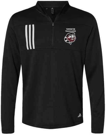 THS- Adidas 3-Stripes Double Knit Quarter-Zip Pullover