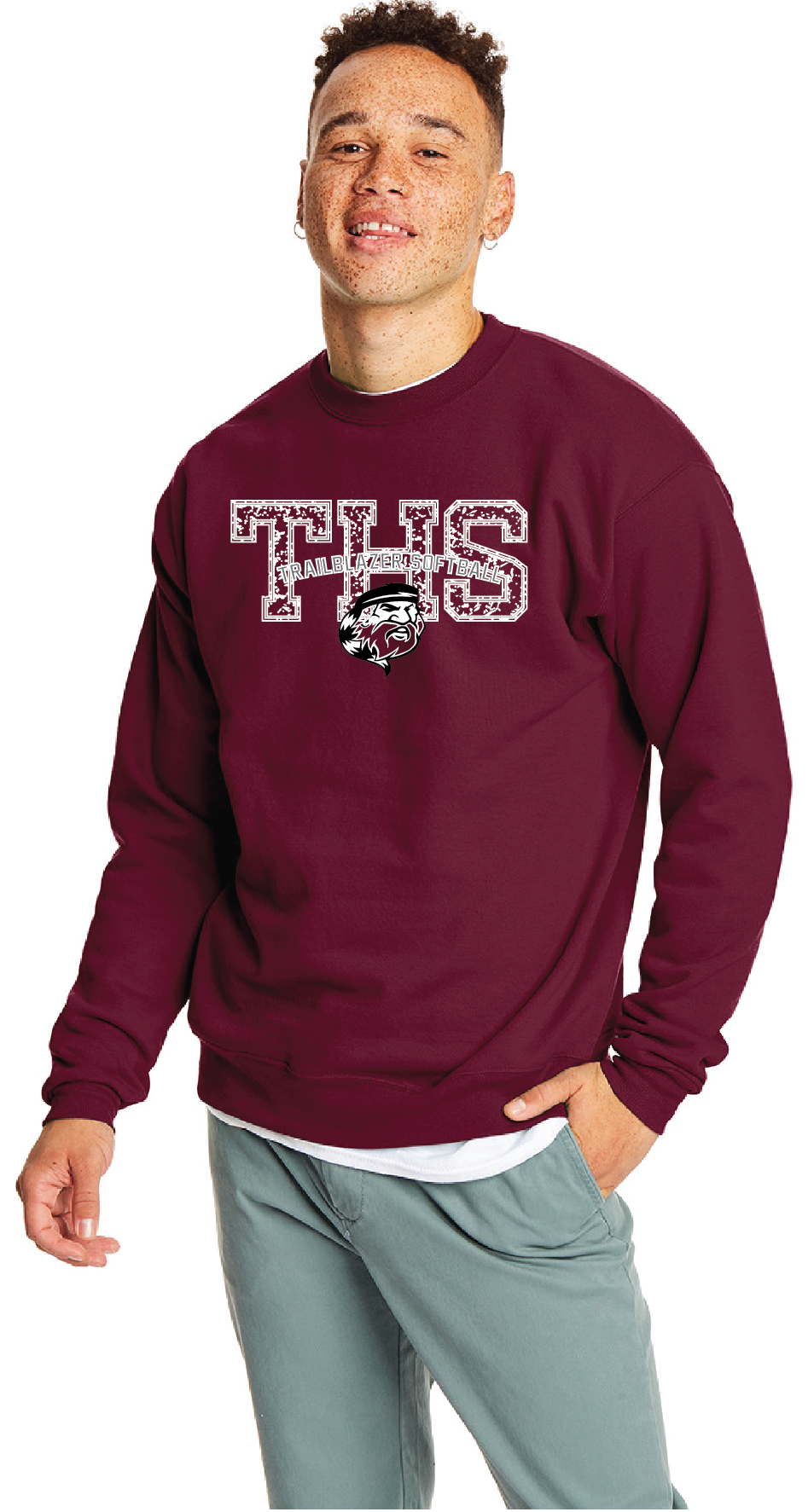 THS Softball Arch  Logo Sweat Shirt