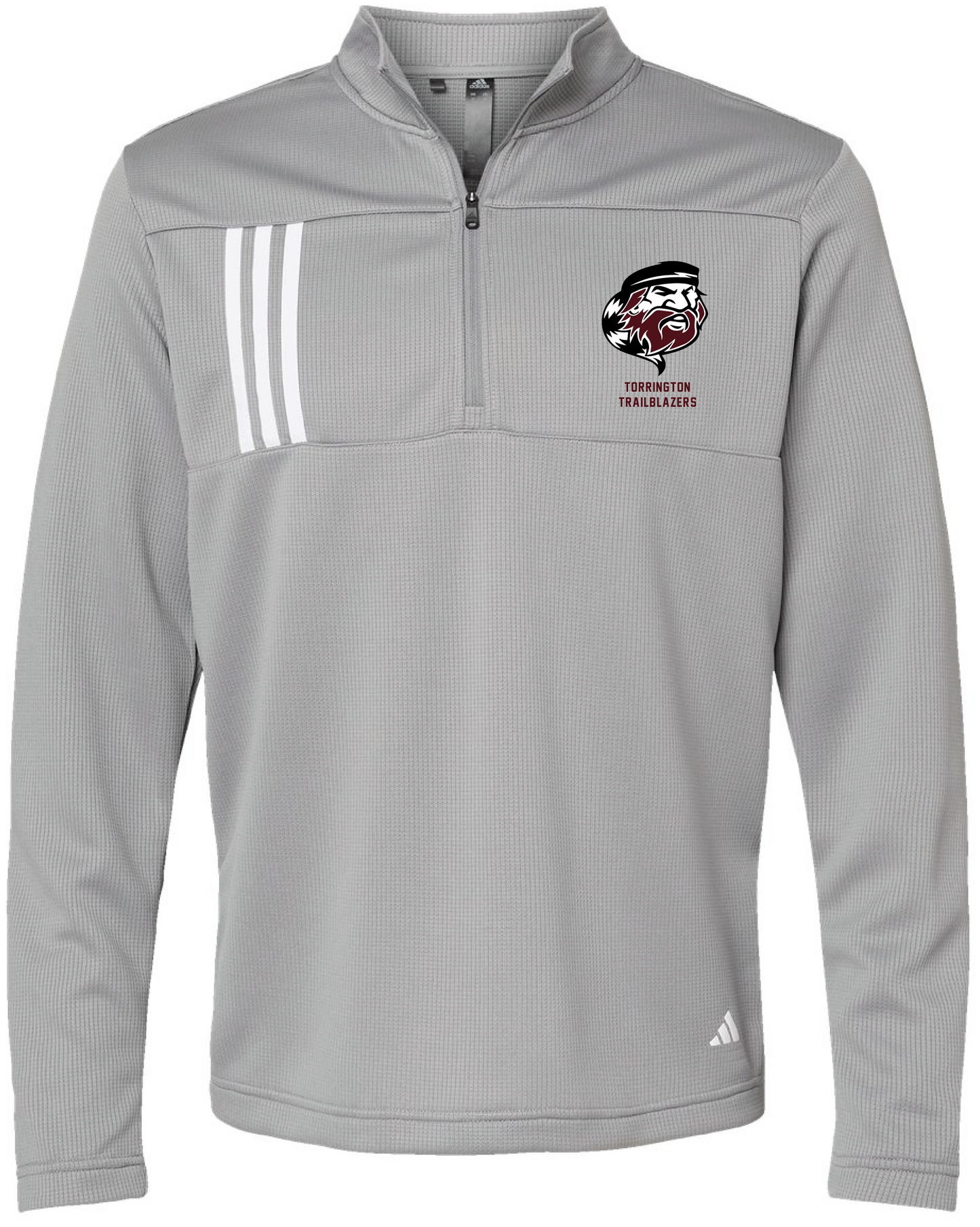 THS- Adidas 3-Stripes Double Knit Quarter-Zip Pullover