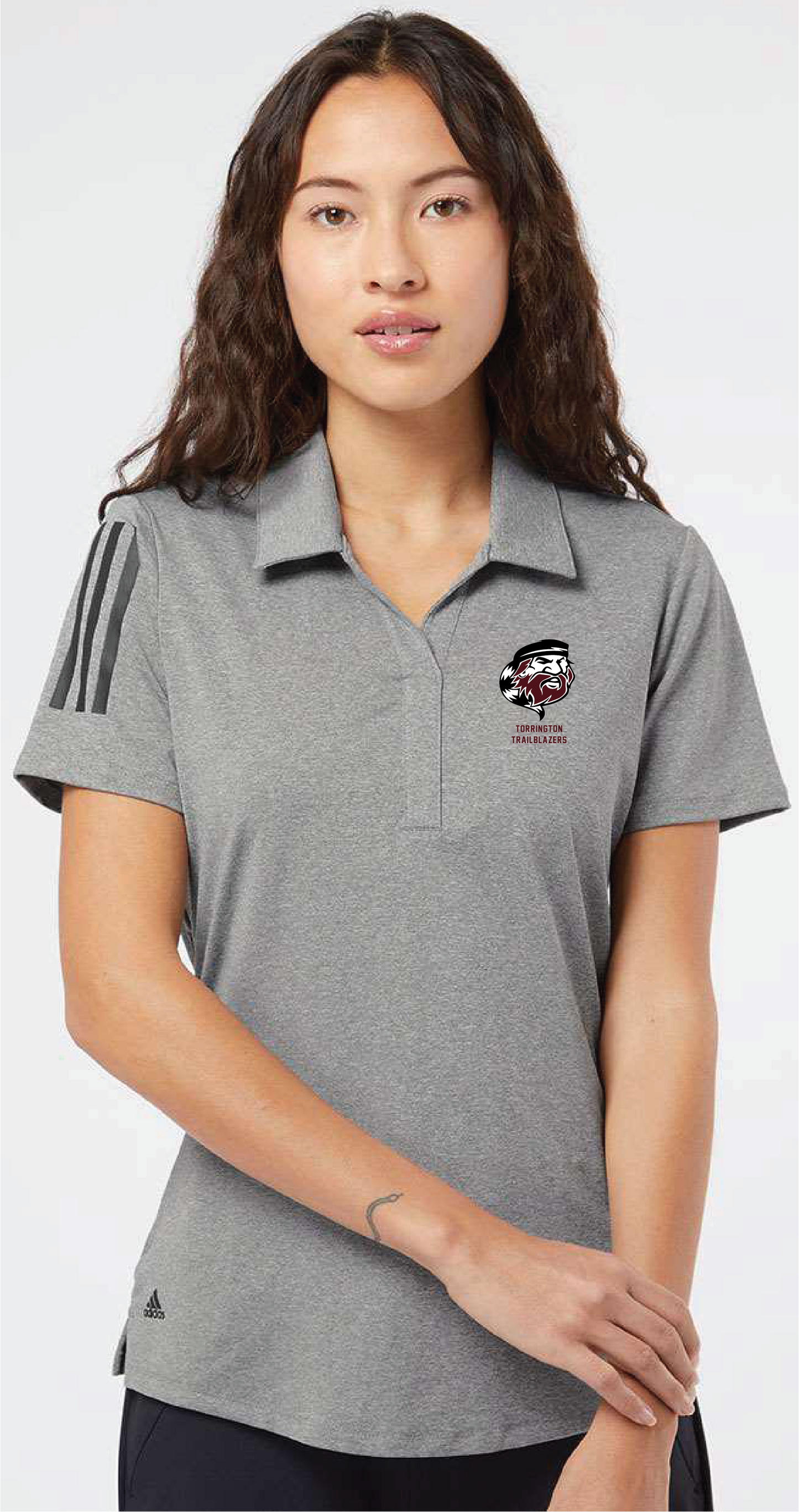 THS- Women's- Adidas Floating 3-Stripes Polo