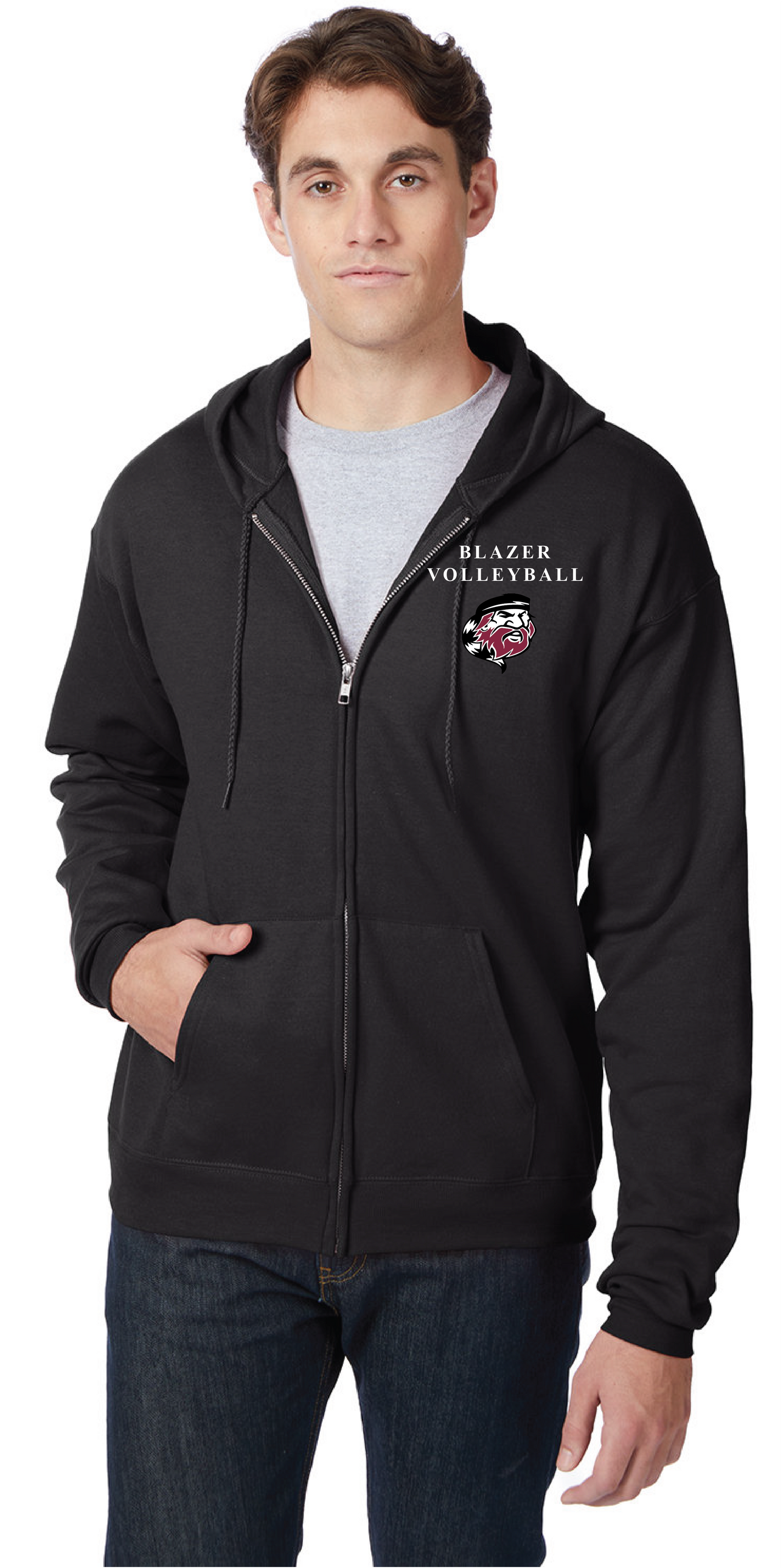 Unisex full zip hoodie (THS Volleyball 2023)