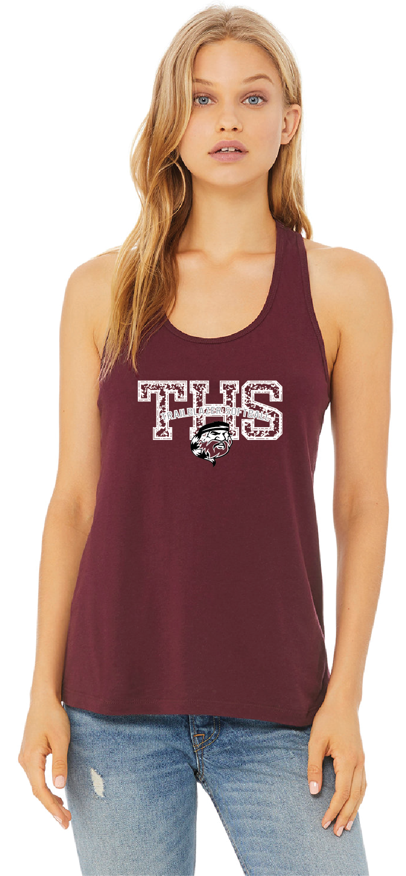 THS Softball Arch Circle Logo Tank Top