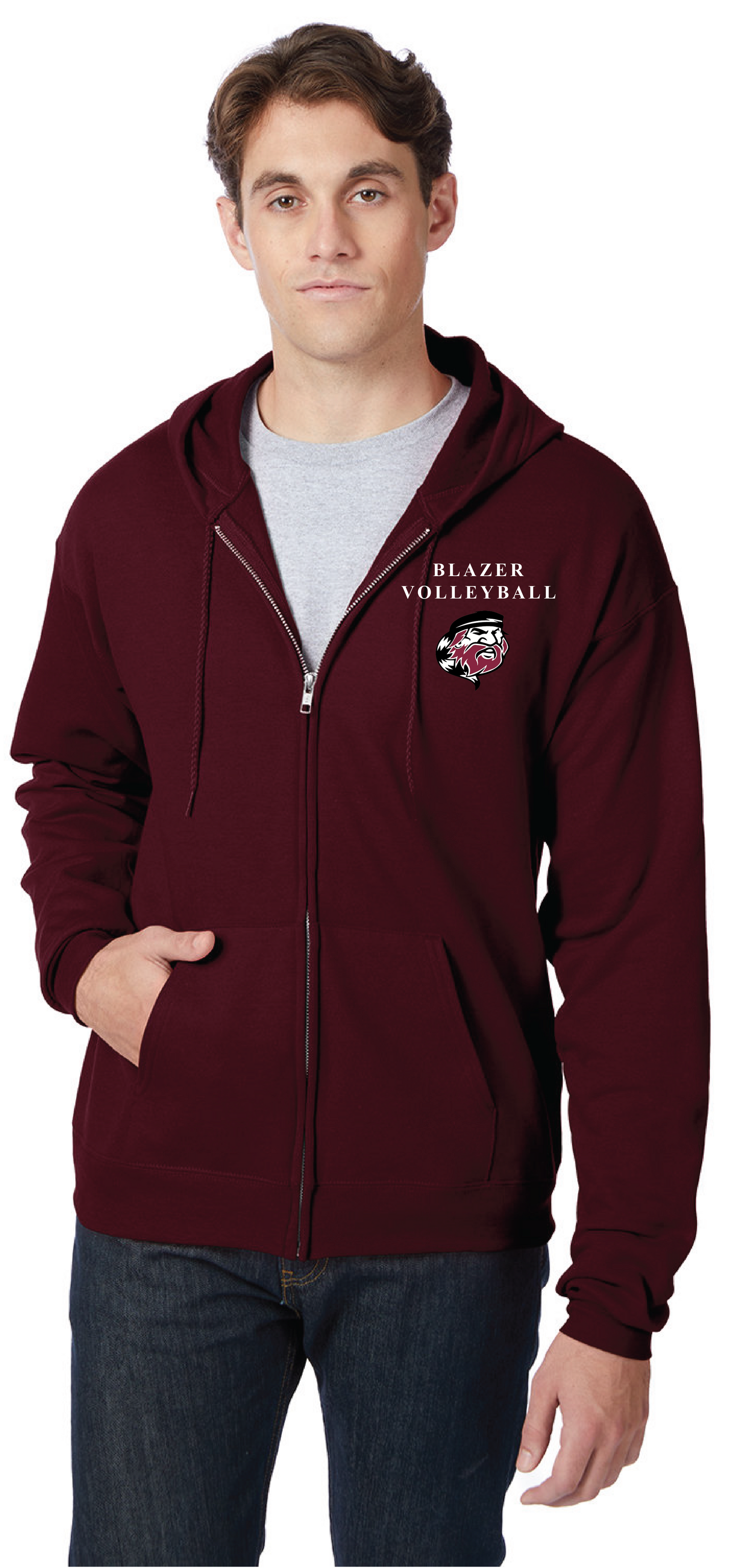 Unisex full zip hoodie (THS Volleyball 2023)